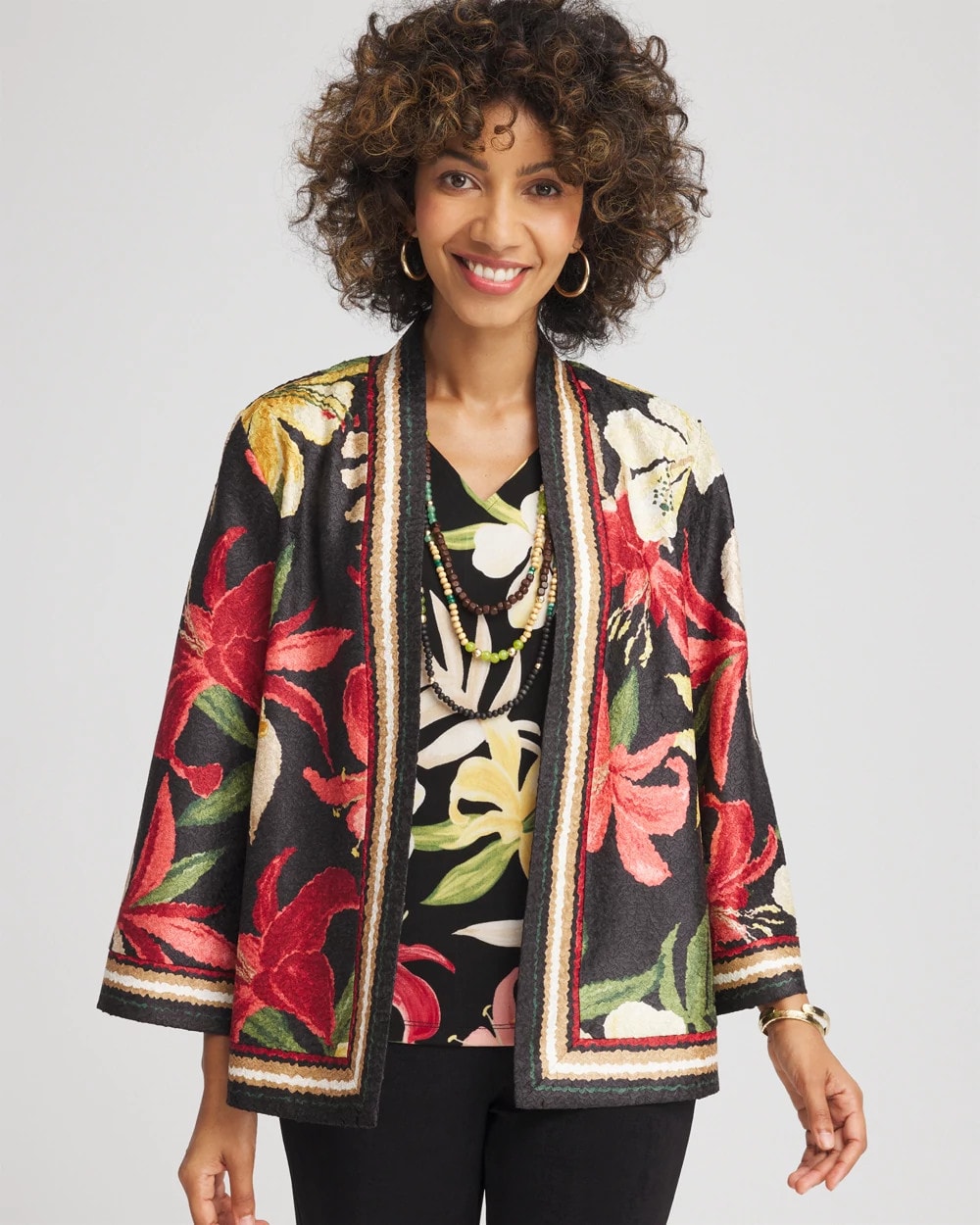 Travelers™ Collection Tropical-Lily Crushed Jacket | Chico's